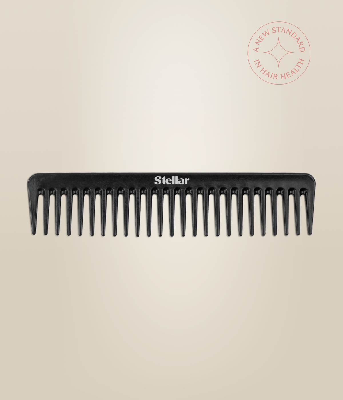 Black Stellar Dressing Comb shown horizontally.